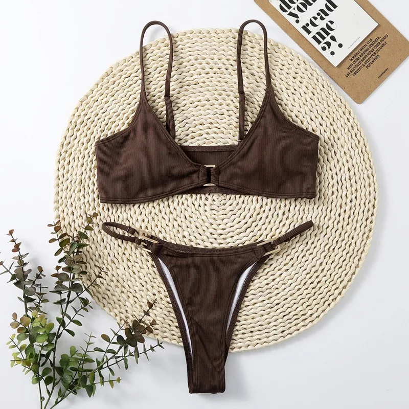2024 Sexy Women's Bikini Swimsuits Shoulder High Waist Swimsuit Bathing Suit