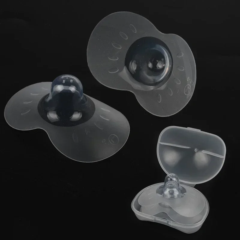1set Silicone Nipple Protectors Feeding Mothers Nipple Shields Protection Cover Breastfeeding with Clear Carrying Case 3