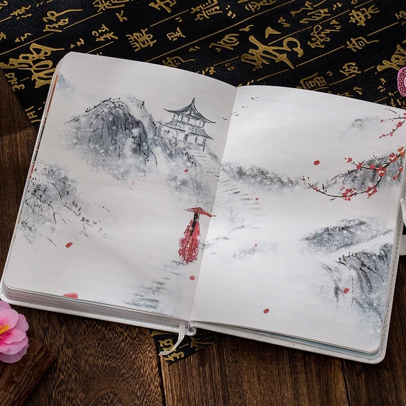 Paper Notebook Chinese Style Small Travel Notebook School Diary Bullet Journal