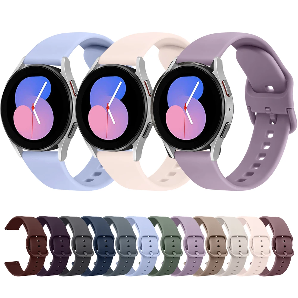 

20mm Soft Silicone Strap For Samsung Galaxy Watch 5 pro/5 4 44mm 40mm/4 classic 46mm 42mm/3 41mm/Active 2 40mm 44mm Watch band