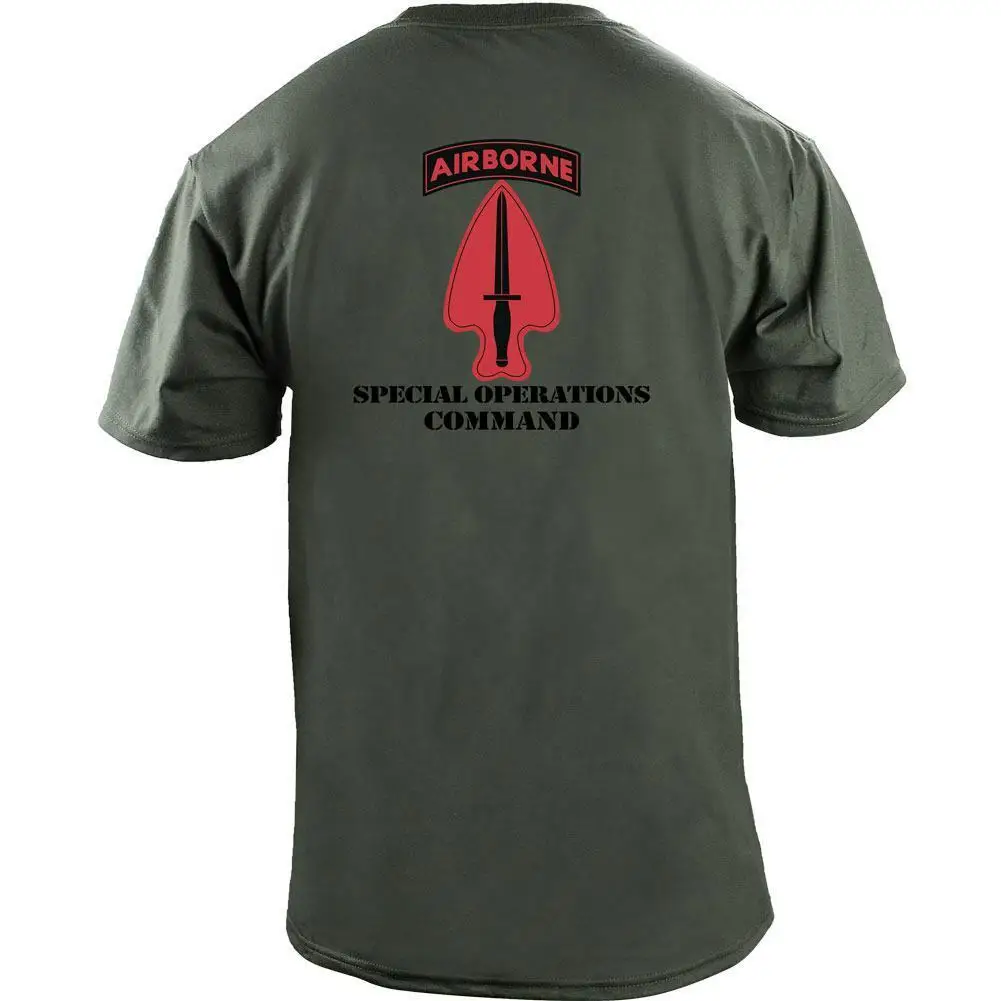 

Army Airborne Special Operations Command Full Color Veteran T-Shirt. Summer Cotton O-Neck Short Sleeve Mens T Shirt New S-3XL