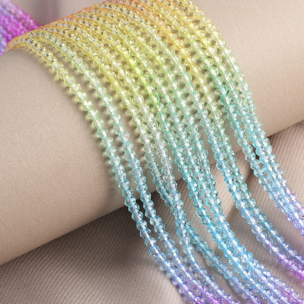 

Blue Rose Yellow Gradient Glass Beads Spinel Spacer Bead for Jewelry Making Supplies DIY Women Necklace Bracelets Accessories