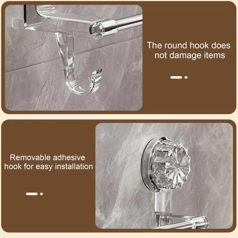 Dual-layer Suction Cup Towel Rack Stainless Steel Bath Towel Holder Shower Door Bar Rack Bath Restroom Holder