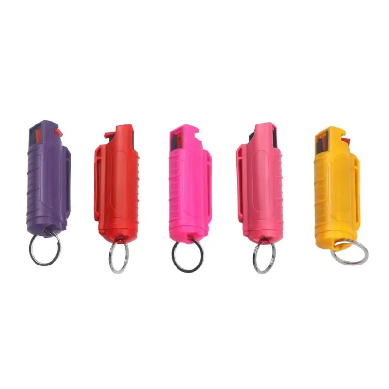 1Pcs 20ml Women Self Defense Pepper Spray Plastic Case Emergency Box Spray Shell with Key Ring Keychain Portable Defend Tool