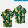 Blouses 3D Print Fruit Pineapple Shirt Man Casual Fashion Short Sleeves Shirts Button Lapel Streetwear Oversized Beach Clothes 2