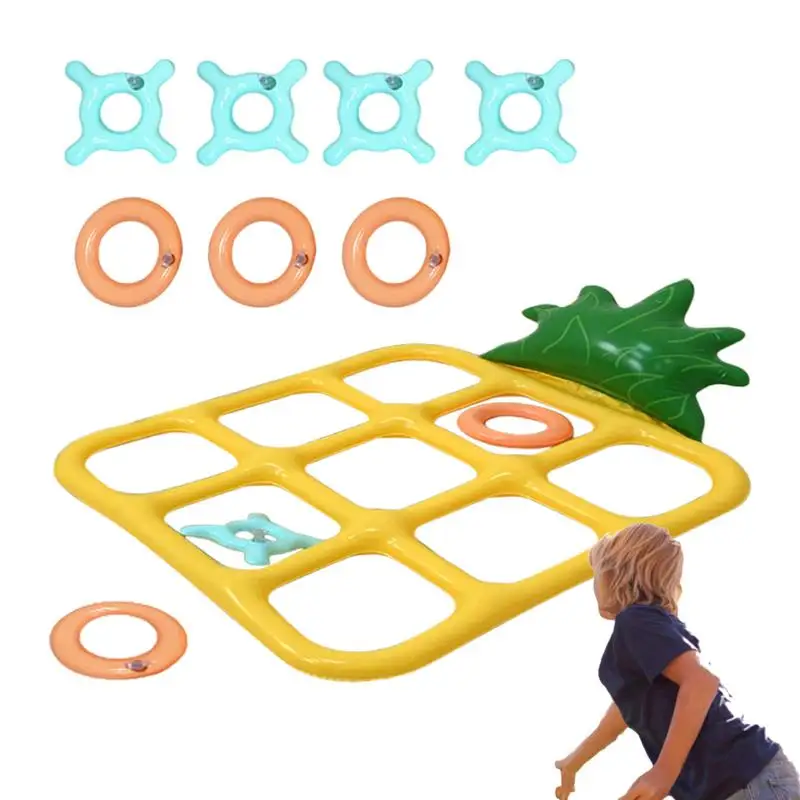 Inflatable Pool Toss Game Inflatable Toys Board Games Pineapple-Shaped Toss Game For Party & Pool Floating Set gift
