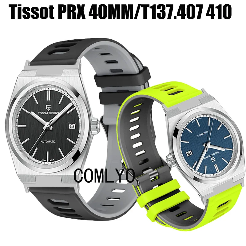 Per Tissot Prx 40Mm T137.407 410 Cinturino In Silicone Morbido Braccialetto Sportivo 12Mm Cinturino Da Uomo