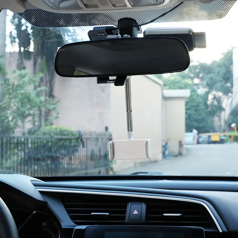 Universal Car Phone Holder Rearview Mirror 360 Degree Rotatable Back Seat Stand GPS Navigation Bracket for IPhone Samsung Xiaomi
