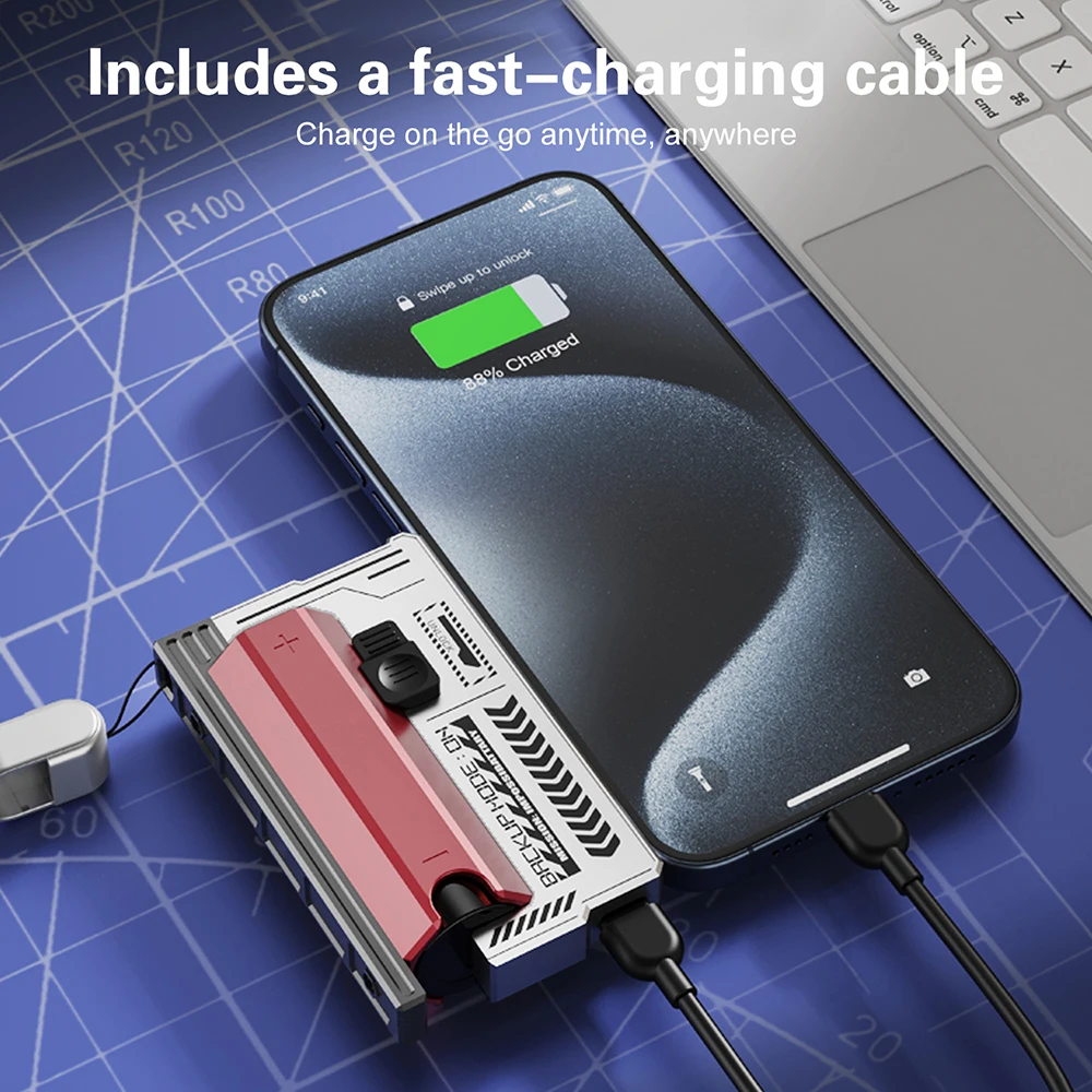 1*21700 파워 뱅크 케이스 DIY 키트 22.5W 고속 충전 1 슬롯 21700 배터리 케이스 하우징 셀 홀더 충전 케이블 포함