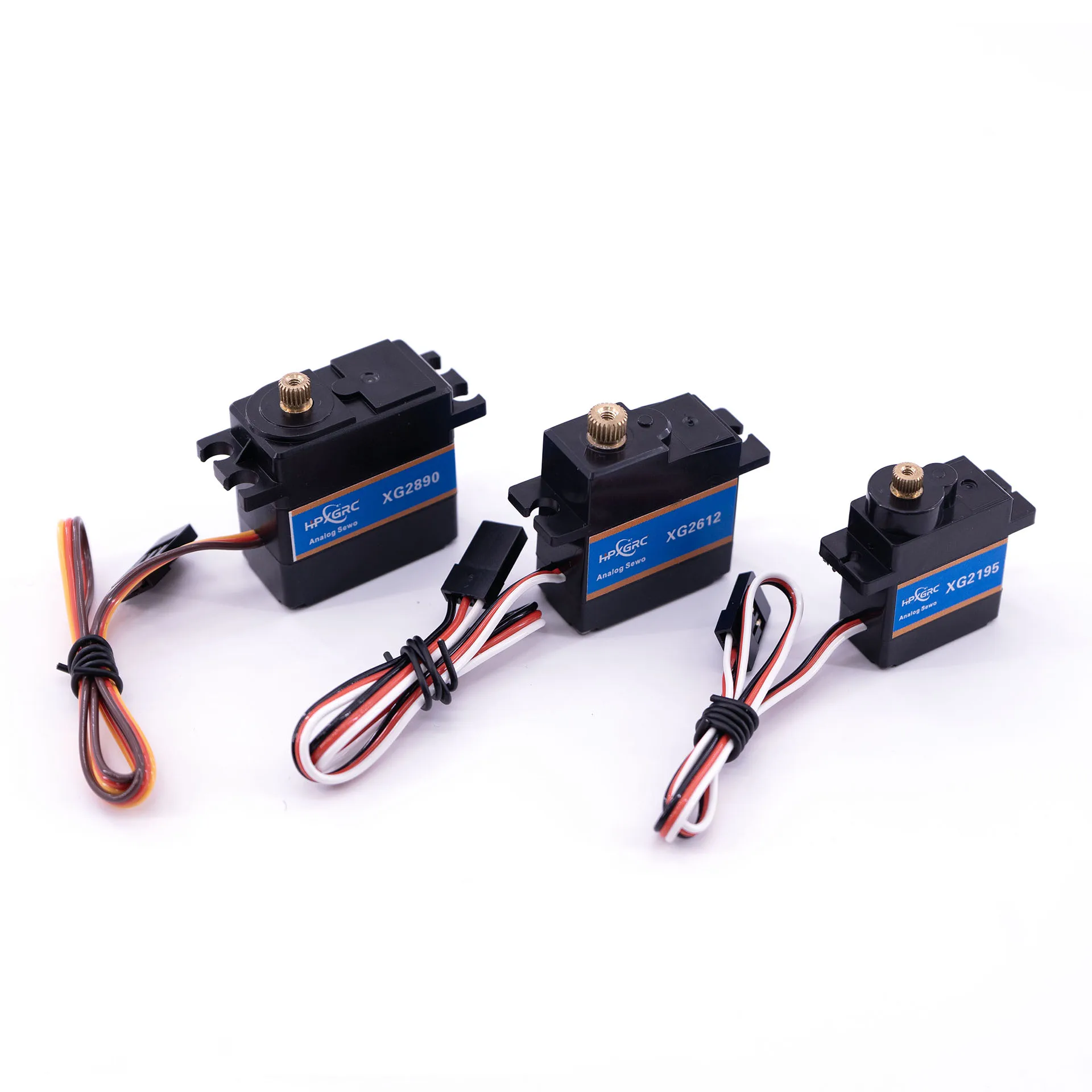 Ensemble de trois servos RC étanches 9G, 17G et 20G pour planeur, avion et hélicoptère.