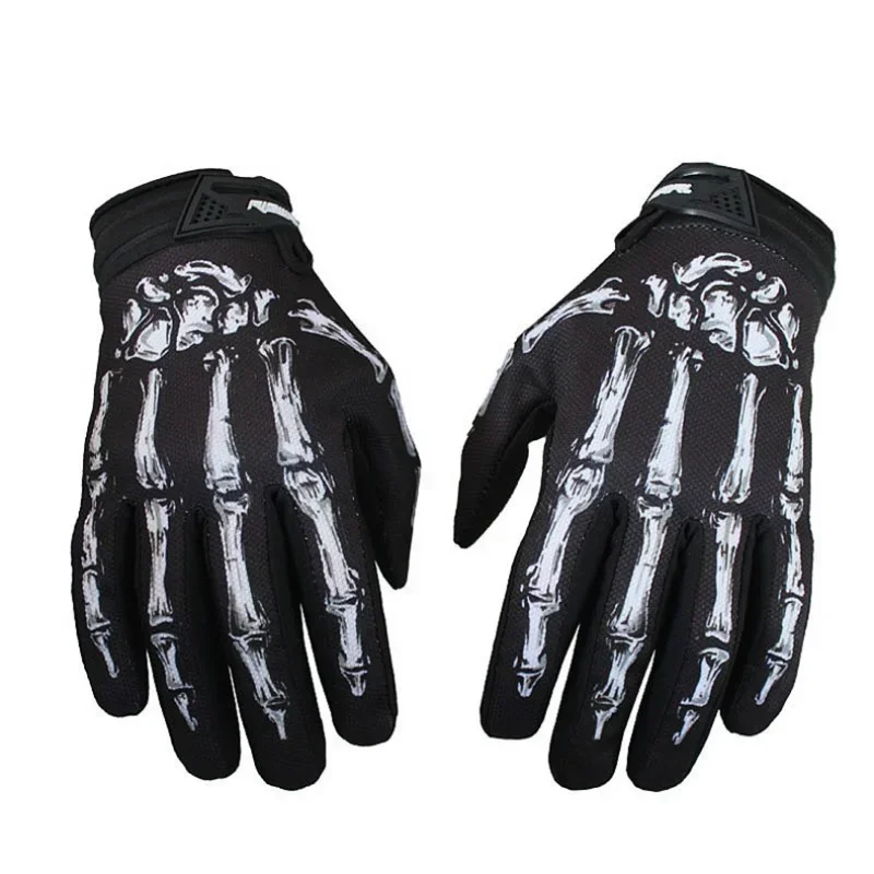 

Outdoors New Style Men Women Cycling Gloves Bike Motorcycle Skull Bone Skeleton Goth Full Finger Riding Gloves Cycling Equipment