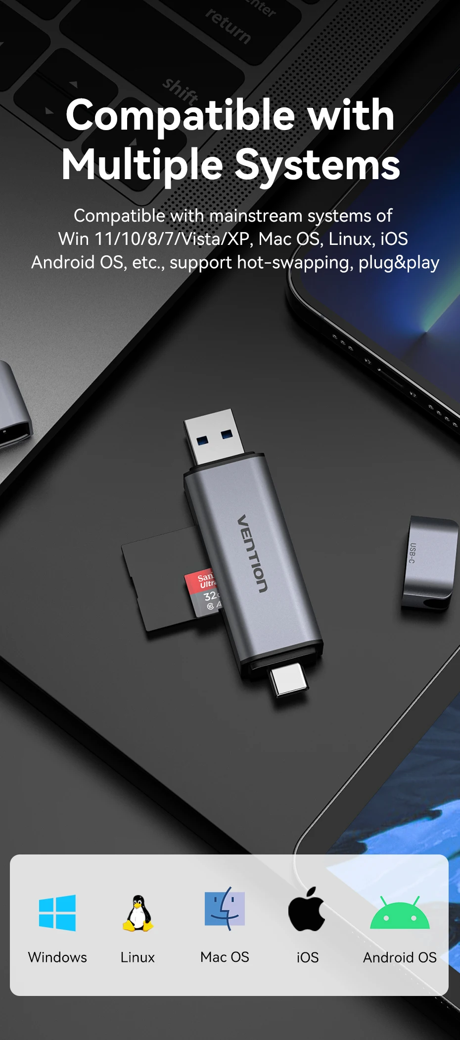 Type-C USB 3.0 Micro/SD Card Reader - Satechi