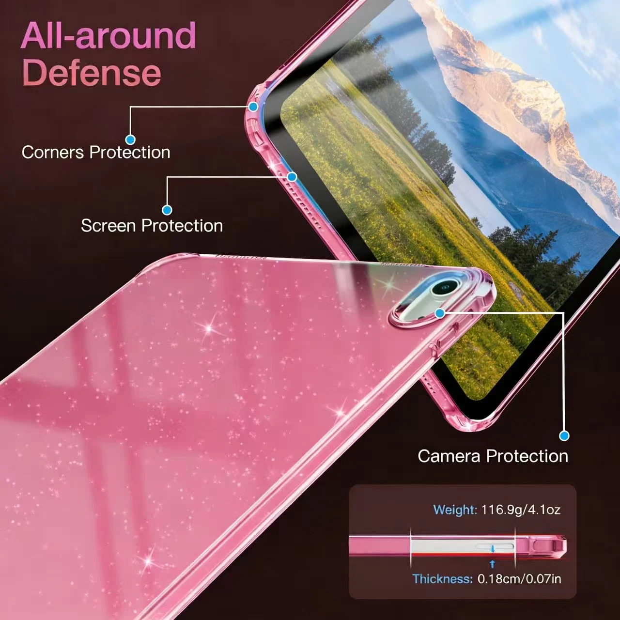 Sparkling Shockproof Soft Silicone Tablet Case