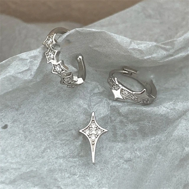 Fine Silver Earring Set In Platinum – Karizma Jewels
