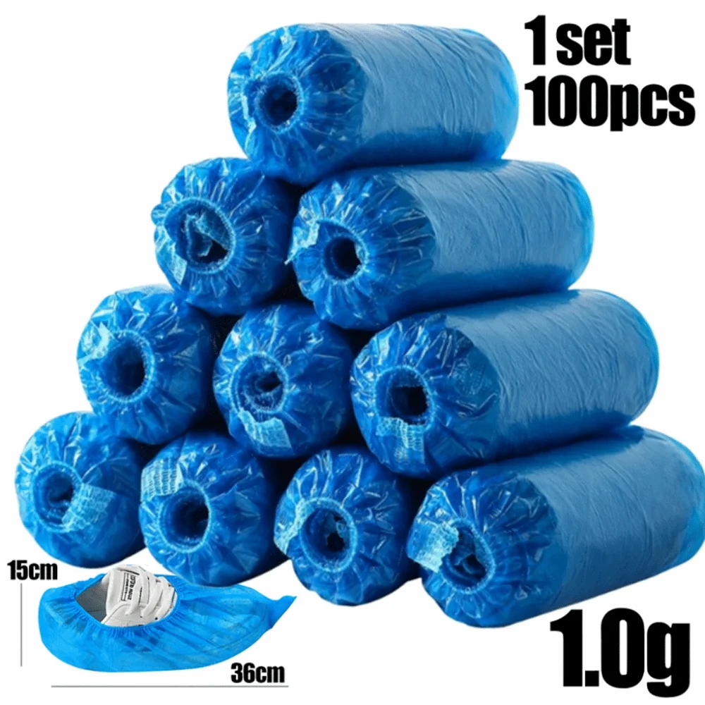 100PCS 새로운 두꺼운 일회용 신발 커버 재사용 가능한 다기능 방수 신발 커..