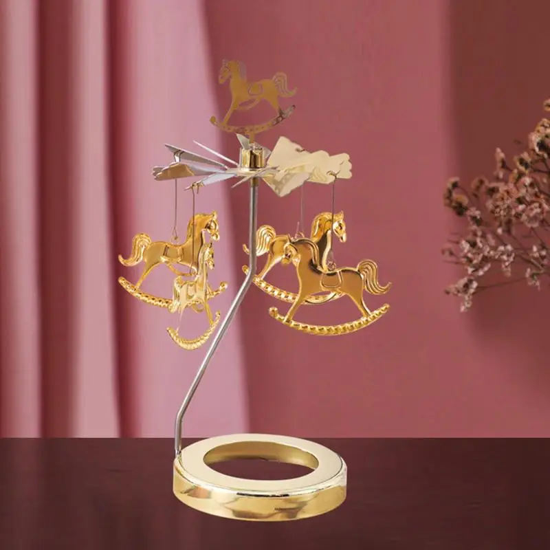 Rotary Candle Tray Thermal Candle Stand Candlestick Rotating Round Tray  Revolving Lantern Romantic Candlelight Dinner Ornaments