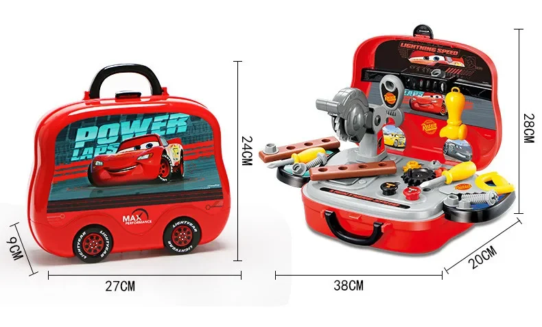 [Disney] Mickey Mouse Cars Lightning McQueen Children's Toolbox Toy Set boy toy play house set kids toys for boy birthday gift 6