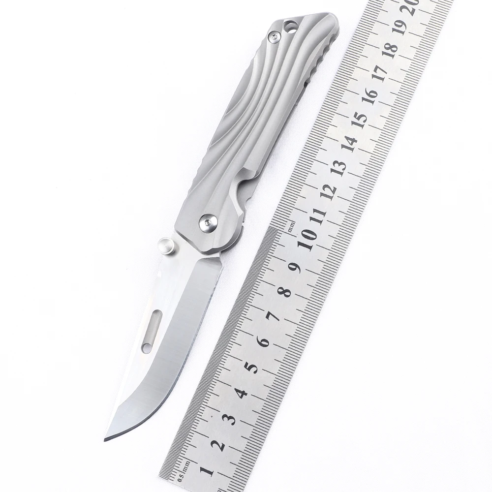 

NINE THORN Folding Knife AUS-10 Blade Titanium Handle Outdoor Hunting Survival Field Camping Pocket EDC Tool