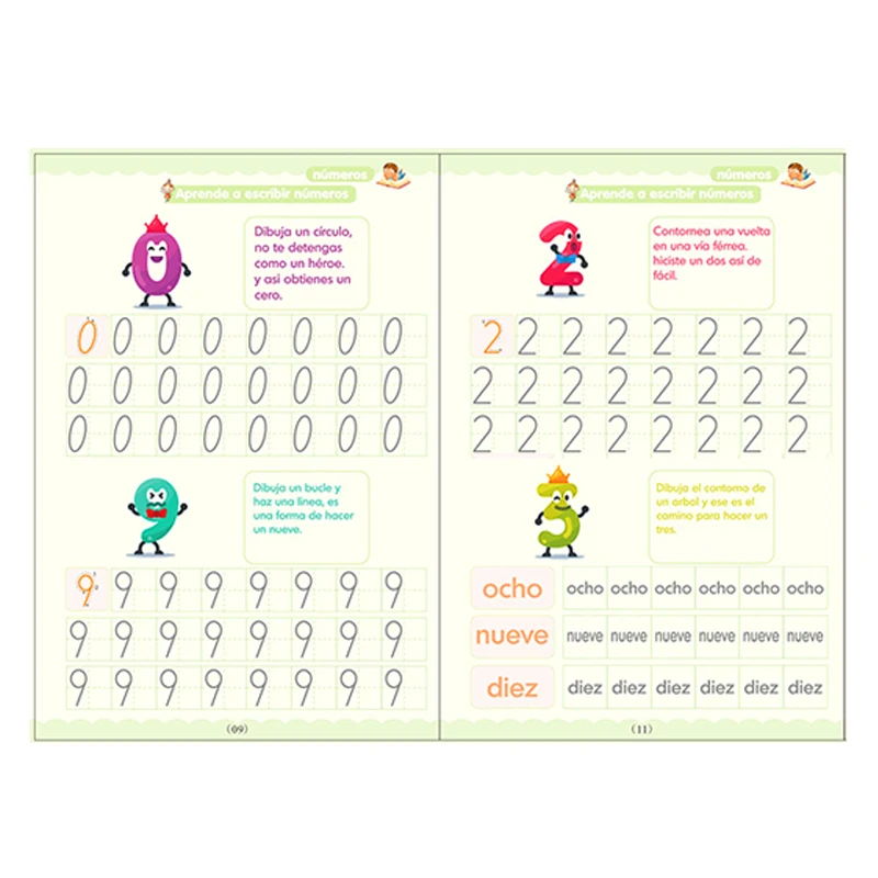 Free Wiping Spanish Magic Copybook Pen Preschools Kids Calligraphy Children Reusable Español Writing Practice Book Age 3-8 2
