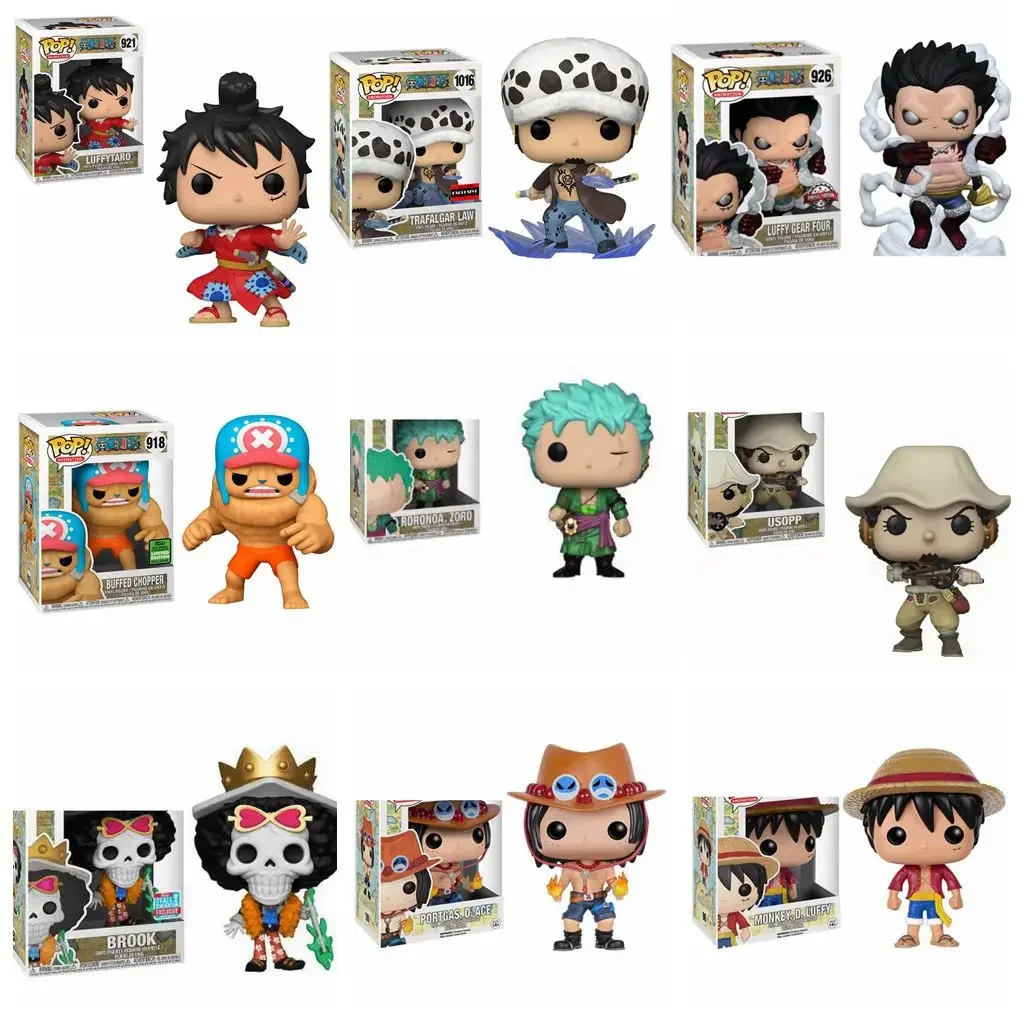 Funko Pop One Piece Bufffed Chopper 918 # Zoro 327 # Rufy Gear Four 926 #98 # Trafalgar Law 926 #101 # Action Figure Pvc Model Toy