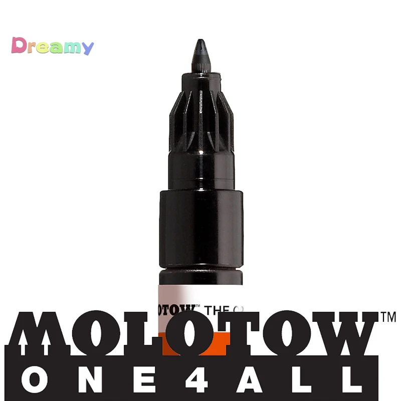 독일 수입 MOLOTOW ONE4 아크릴 페인트 마커 - DIY 그래피티 펜, 1mm 팁, 블랙 및 화이트 색상, 싱글 팩
