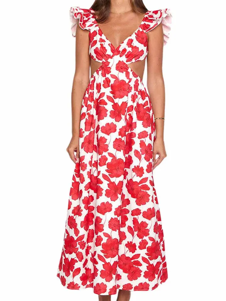 Floral Off Shoulder Maternity Dress for Summer