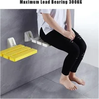 Wall-Mounted Invisible Shoe-Changing StoolSquare Folding Seat Wall Mounted for Shower Shower Seat Wall Mounting Folding Seat 2