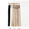 2024 Spring Japanese Style Maternity Woolen Trousers Side Split Button Fly Pregnant Woman Straight Pants Pregnancy Knitted Pants 6