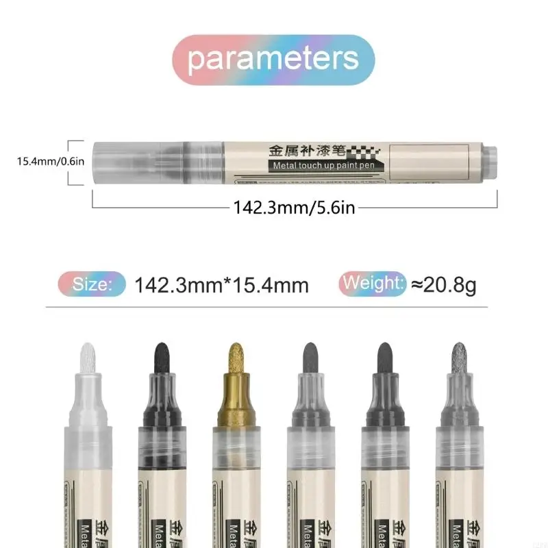 12PB Quick Drying Waterproof Metallic Marker Pen for Rock Painting, Glass and Metal