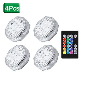 outdoor solar color changing lights 1-10Pcs Underwater Lamps Submersible Lights RGB IP68 Waterproof Lanterns for Aquarium Fish Tank Hot Tub Pond Swimming Pool Decor underwater pond lights