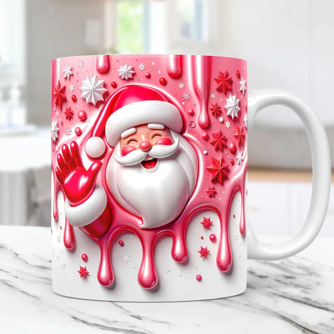 

350ml 3D effect Santa Claus creative and personalized ceramic coffee and tea mug