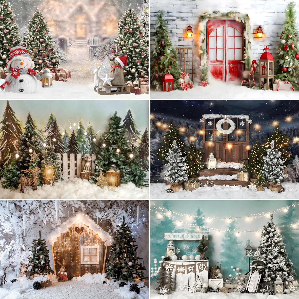 

Рождественский деревянный дом фон для фотосъемки зимний Снежный лес Рождественская елка декор для детей портрет внутренняя фотография Декор для комнаты