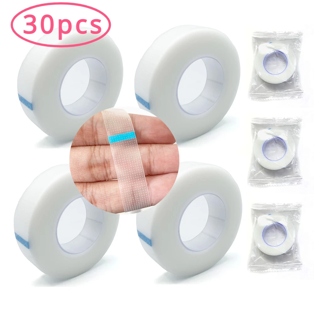 도매 속눈썹 테이프 PE 30 롤 속눈썹 연장 종이 테이프 통기성 PE 접착 패..