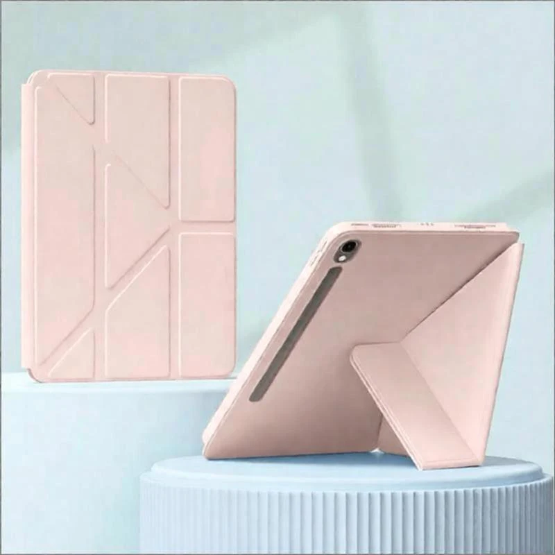 Premium Foldable Stand Case - Soft Silicone Leather Kickstand Cover