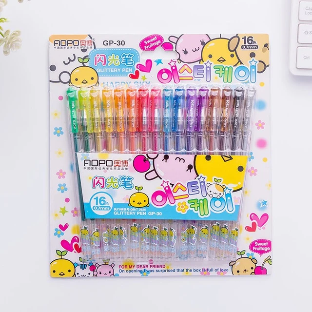 Flashing Jelly Pen Journal Juice Pen Flashing Sparkling - Temu