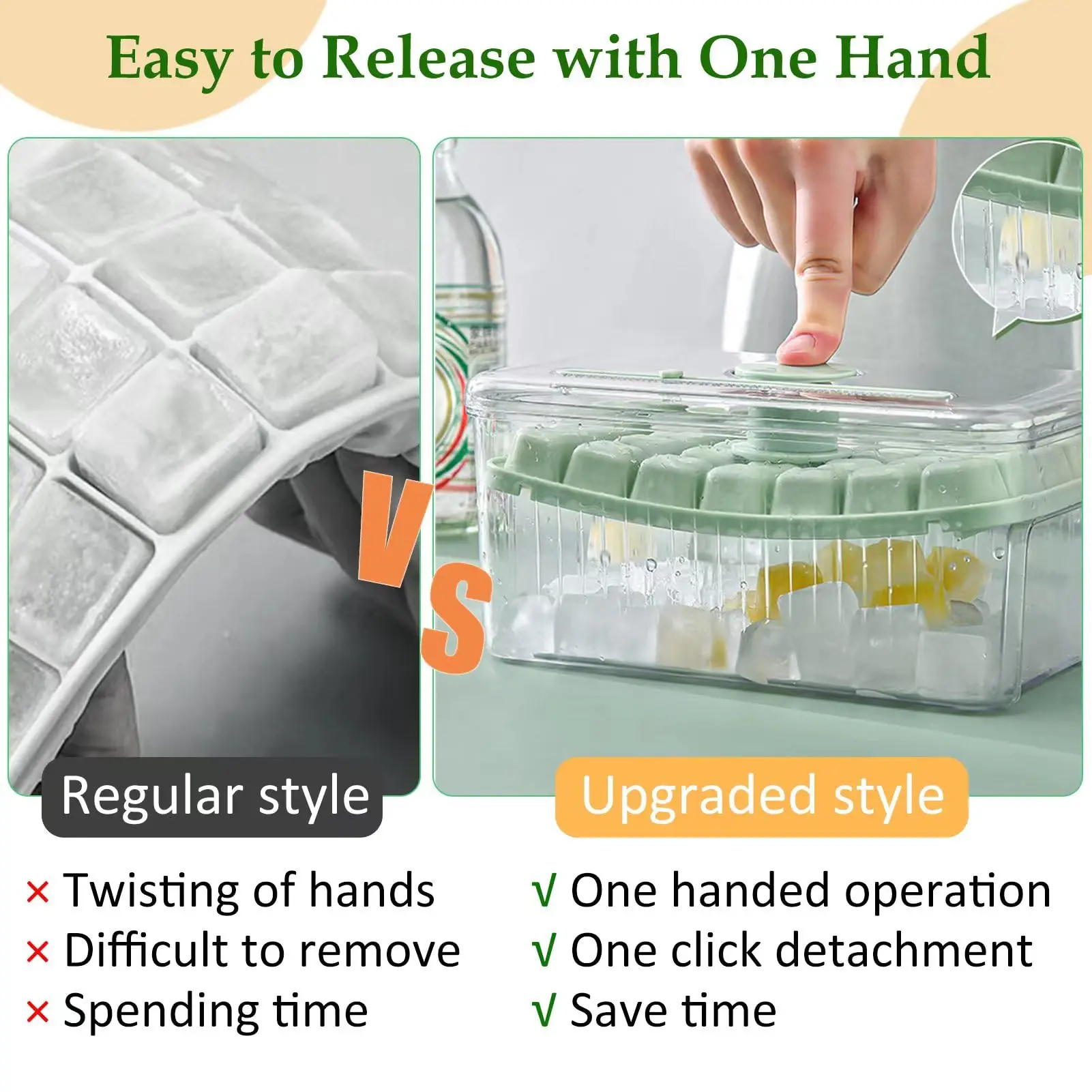 Description Picture 6 of itemSilicone Mold Ice Cube Tray with Lid Silicone Ice Buckets Ice Mold DIY Moulds Ice-cream Maker Kitchen Tool Ssummer Accessories