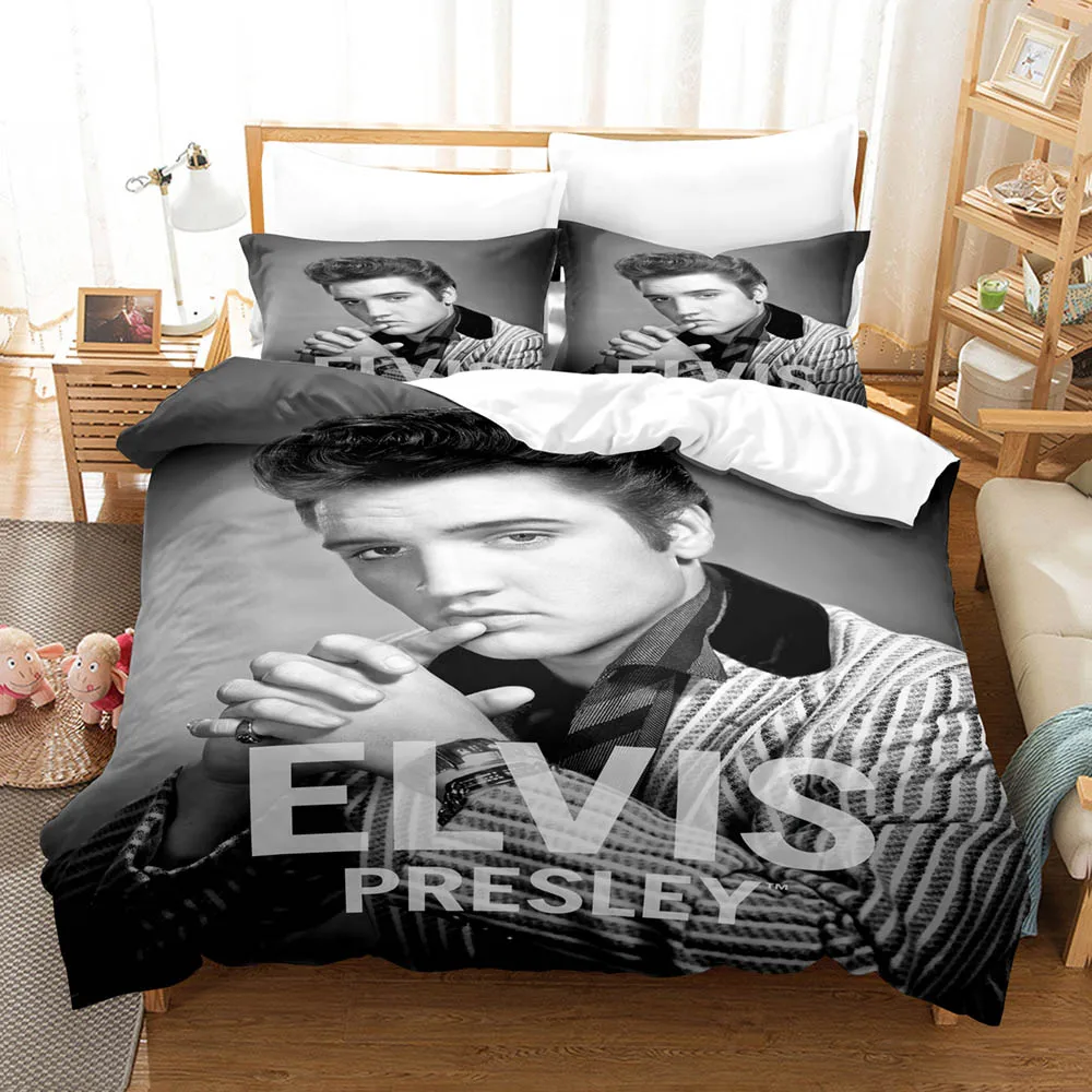 

Elvis Presley Bedding Set Single Twin Full Queen King Size Elvis Presley Bed Set Aldult Kid Bedroom Duvetcover Sets 3D Anime 034