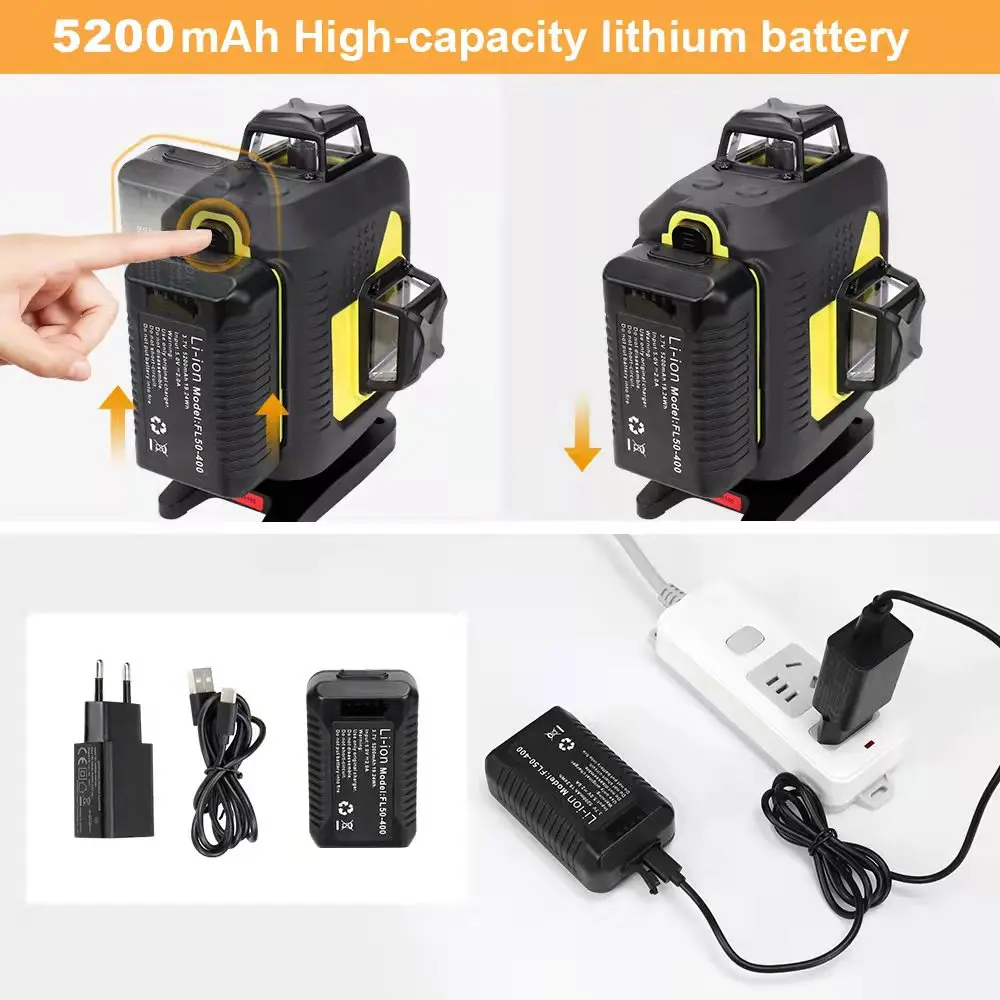 FIRECORE F504T-XG 16 lines 4D Green Laser Level 360 nivel laser Self-Leveling лазерный уровень Remote Control Support Receiver laser level