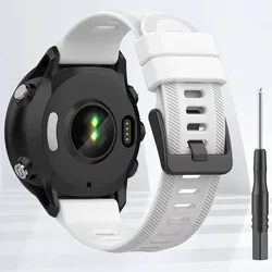 Premium Sports Silicone Strap for Smartwatches - 22mm Wristband Bracelet (White)