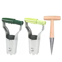 Gardening Bulb Planter Seedling Transplanter Vegetable Flower Plant Transplanters， Garden Depth Digging Tool with Wooden Handle 1