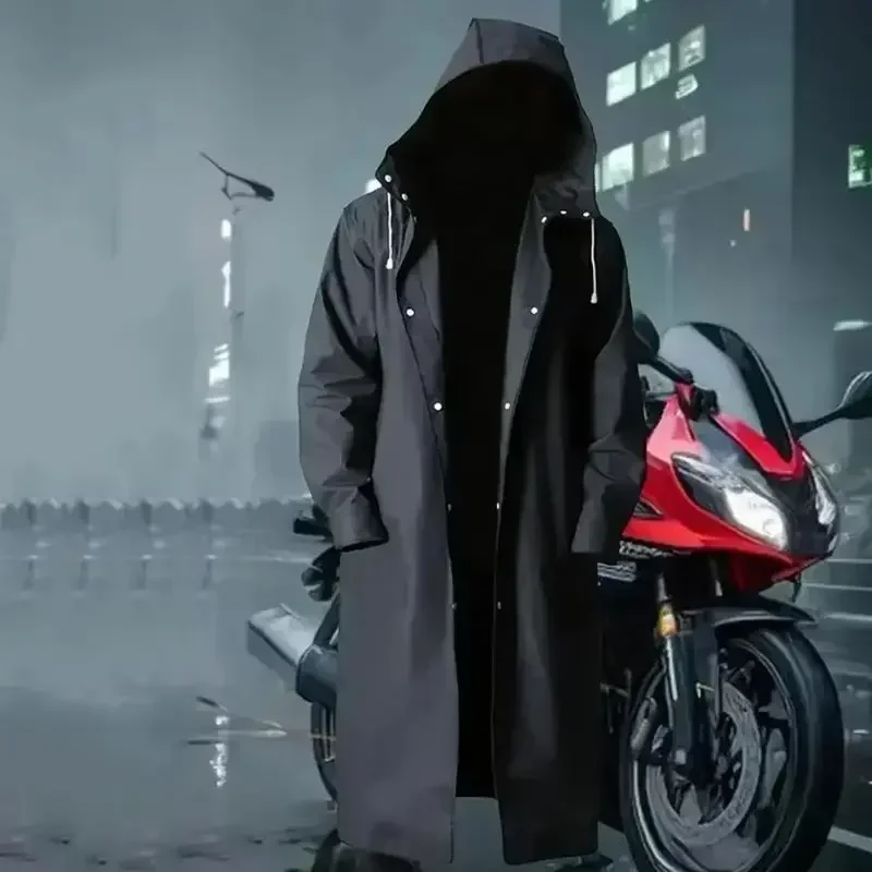 Motorcycle Long Raincoat Unisex Male Women Rain Coats Poncho Suit Jacket Tourist Bike Running Hooded Hiking Rainwears Waterproof