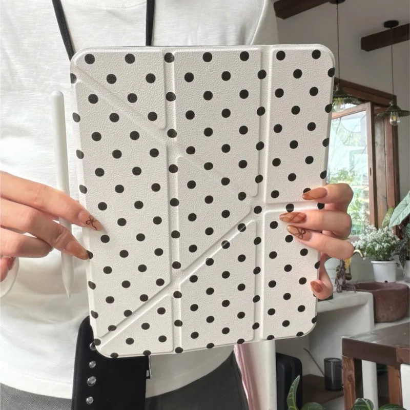 Korean INS Polka Dots Minimalist Tablet Case - Stylish and Modern Design