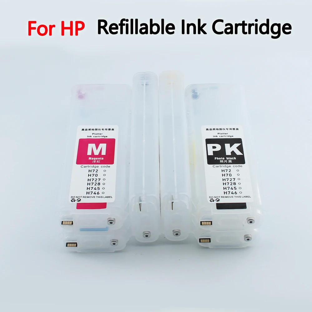 HP72 Bulk Ciss Refillable Ink Cartridge With Permanent Chip 280ML For HP Designjet T790 T795 T1100 T1300 T2300 T1120 Printers
