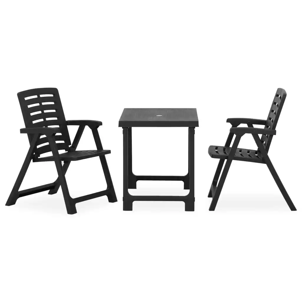 VidaXL Folding Cafe 3 pieces plastic gray. Living room furniture/suite
