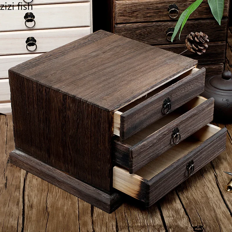 Multi-layer Wooden Tea Box Home Tea Organizer Bag Storage Boxes Jewelry Box Solid Wood Boxes Container Drawer Organizer tea tin box tea bag organizer