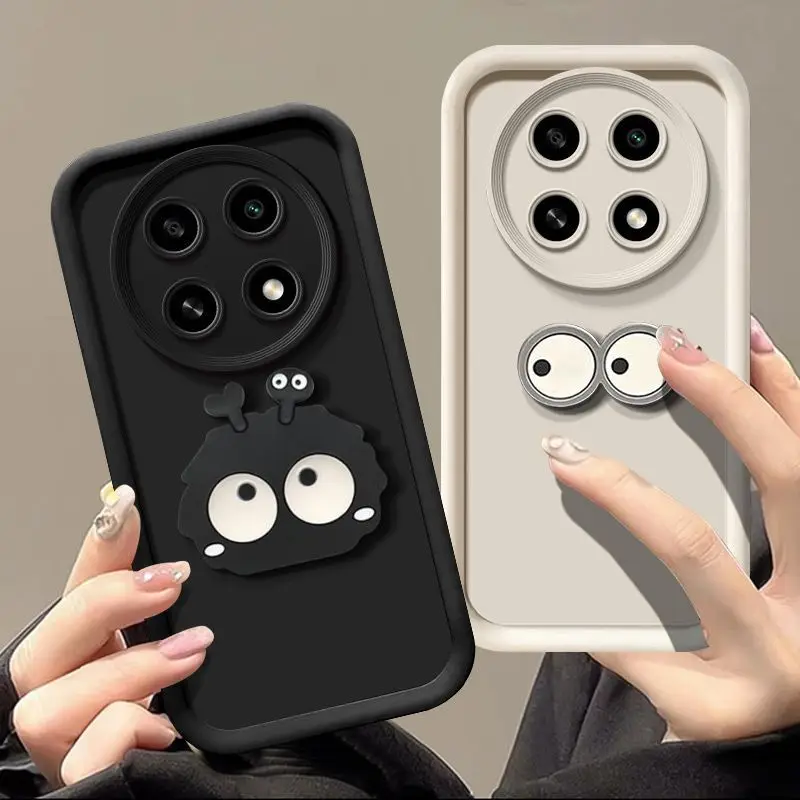 Shockproof Cute 3D Eyes Coalball Silicone Phone Case
