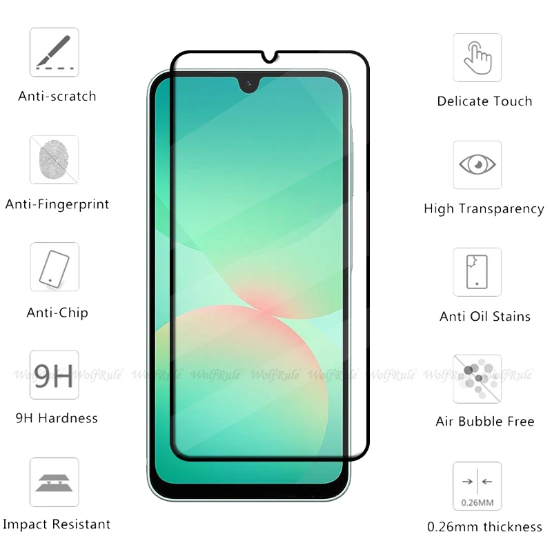 Full Cover HD 9H Tempered Glass Screen Protector for Samsung Galaxy A26 (1-4 Pack)