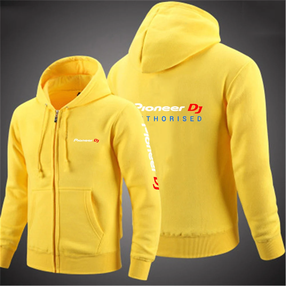 Mens Fashion Hoodie Solid Color Zipper Pullover