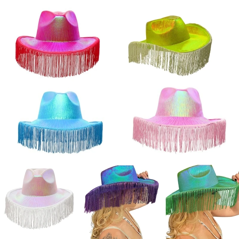 

Tassel Cowgirl Hat Bridal Fedora Hat Bridal Party hat Bachelorette Party Hat Tassel Cowboys Hat Bride Cowboys Hat