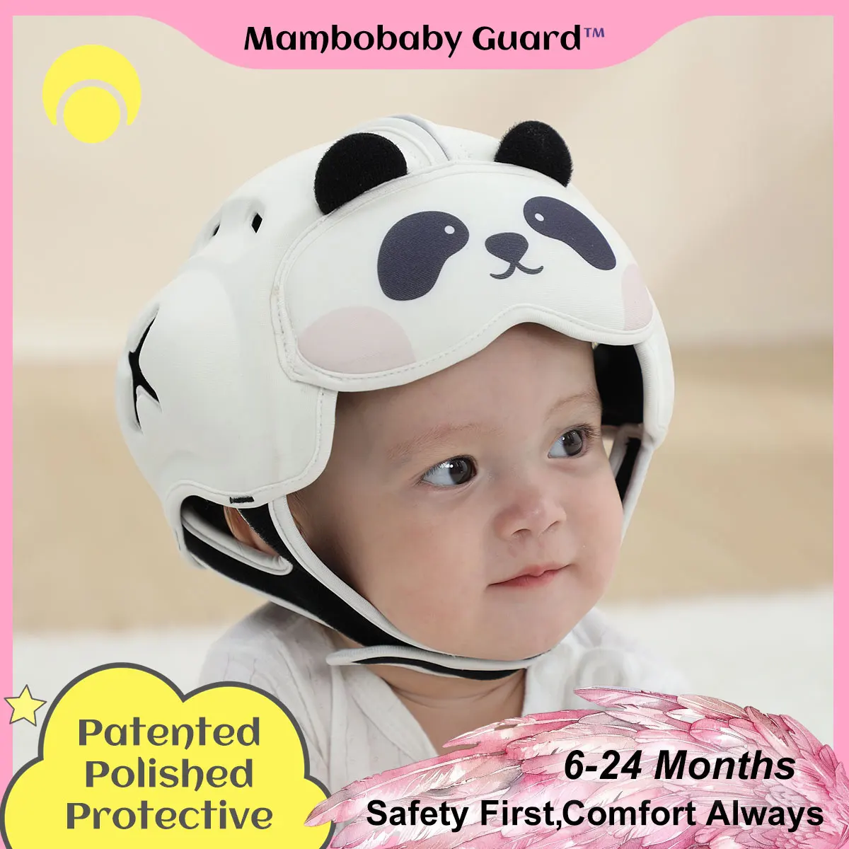 Mambobaby Guard Hat Panda Safe Anti-Shock Baby Helmet Toddler Head Protector Infant Headgear Learn Crawl Walk for Bump Fall 1